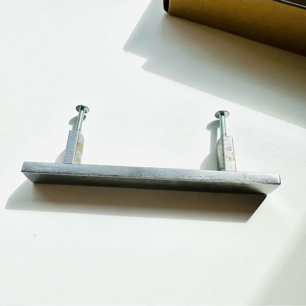 6 Brushed Silver Stainless Steel Cabinet Drawer Pulls Handles Oversize Hardware